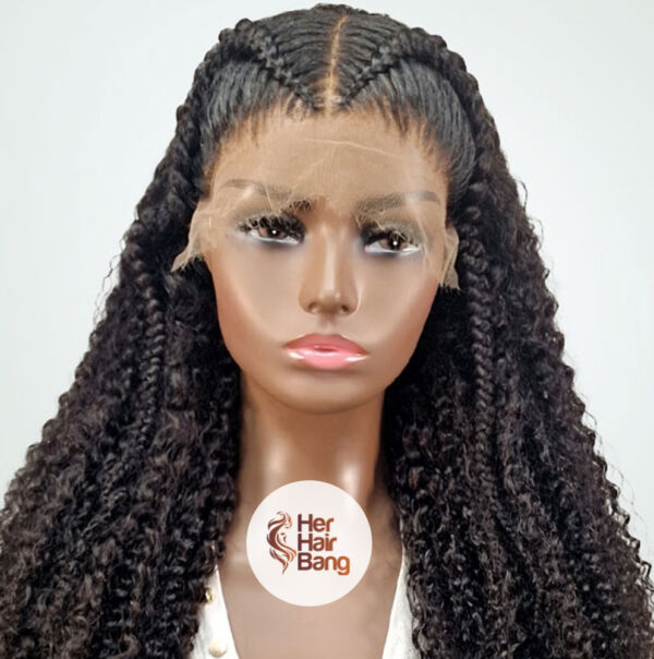 28” Middle Plait Kinky Curly 13”x6” - Image 2