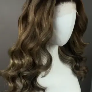 Raw Bodywave, ashe blonde highlights, 18”,  6”x6”, 350g.